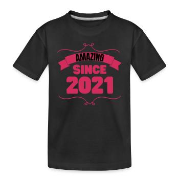 2nd Birthday Gift Incredible since 2021 - Kids' Premium Organic T-Shirt - black - Front