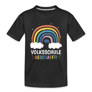 Volksschule Abgänger 2024 Tschüss Volksschule - Kinder Premium Bio T-Shirt - Schwarz - Vorne