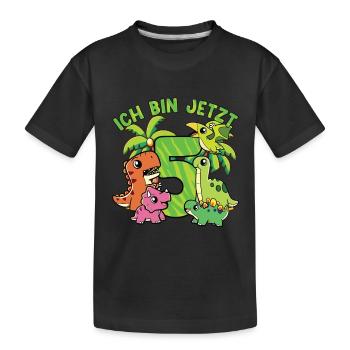 5. Geburtstag Kindergeburtstag Ich Bin Jetzt 5 - Kinder Premium Bio T-Shirt - Schwarz - Vorne