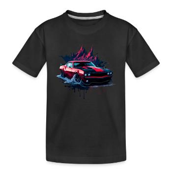 Klassischer Sportwagen - Kinder Premium Bio T-Shirt - Schwarz - Vorne