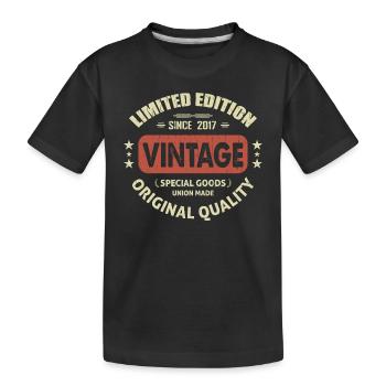Vintage 2017 Retro 2017 Birthday Gift - Kids' Premium Organic T-Shirt - black - Front