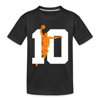 NUMMER 10 BASKETBALL 10. GEBURTSTAG - Kinder Premium Bio T-Shirt - Schwarz - Vorne