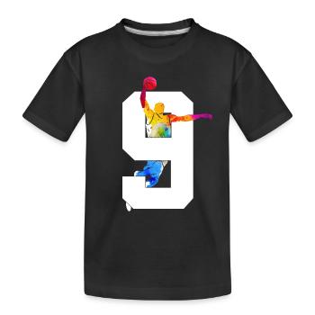 NUMBER 9 BASKETBALL 9TH BIRTHDAY - Kids' Premium Organic T-Shirt - black - Front