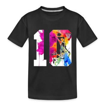 10. GEBURTSTAG BASKETBALL NUMMER 10 - Kinder Premium Bio T-Shirt - Schwarz - Vorne