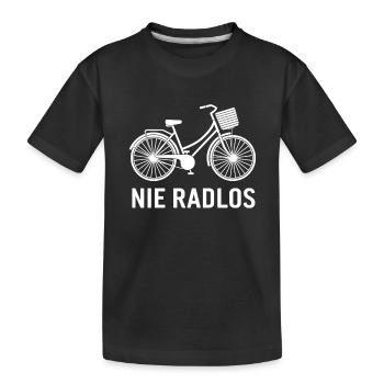 Fahrrad Radtour Outfit Spruch Nie Radlos - Kinder Premium Bio T-Shirt - Schwarz - Vorne