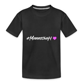 Mannschaft Herz - Kinder Premium Bio T-Shirt - Schwarz - Vorne