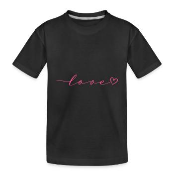 Love Font with Heart - Kids' Premium Organic T-Shirt - black - Front