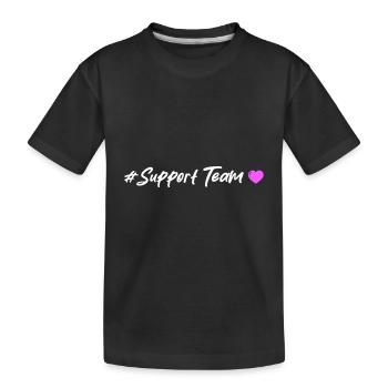 Support Team Herz - Kinder Premium Bio T-Shirt - Schwarz - Vorne