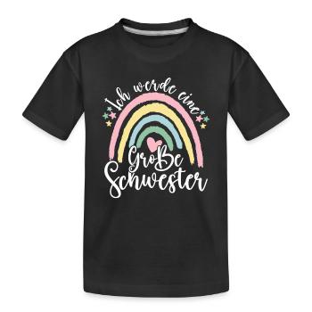 Ich Werde Große Schwester 2023 Boho Bohemian - Kinder Premium Bio T-Shirt - Schwarz - Vorne