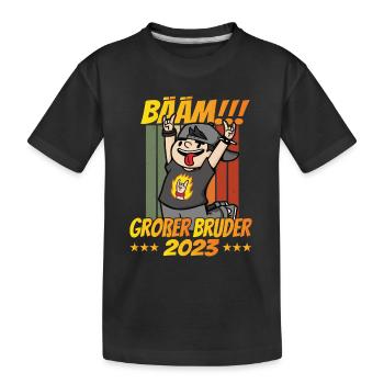BÄÄM Großer Bruder 2023 Rockmusik - Kinder Premium Bio T-Shirt - Schwarz - Vorne
