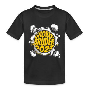 Großer Bruder 2023 Geburt Kleiner Bruder - Kinder Premium Bio T-Shirt - Schwarz - Vorne