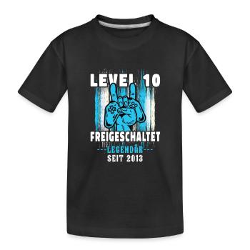 10. Geburtstag Junge Level 10 Gaming Zocker Gamer - Kinder Premium Bio T-Shirt - Schwarz - Vorne