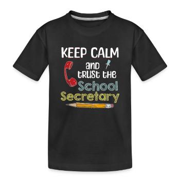 School Secretary Secretariat Recognition Gift - Kids' Premium Organic T-Shirt - black - Front