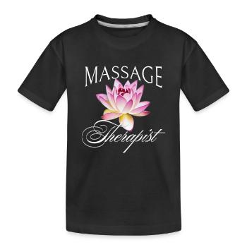 Massage Therapist Physiotherapist Lotus Flower - Kids' Premium Organic T-Shirt - black - Front