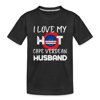 Funny Cape Verdean Husband - Kinder Premium Bio T-Shirt - Schwarz - Vorne