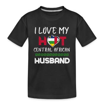 Funny Central African Husband - Kids' Premium Organic T-Shirt - black - Front