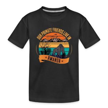 Rwanda Gorille Nos amis Primates - T-shirt bio Premium Enfant - noir - Devant