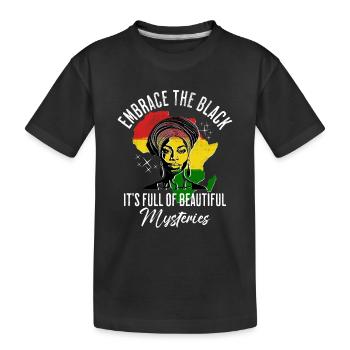 African Black Woman Beautiful Mystery - Kinder Premium Bio T-Shirt - Schwarz - Vorne