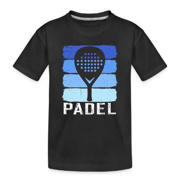 Retro-Padel - Kinder Premium Bio T-Shirt - Schwarz - Vorne