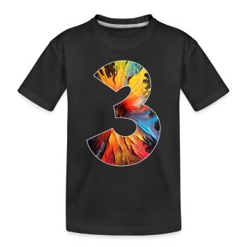 NUMBER 3 YEARS 3RD BIRTHDAY - Kids' Premium Organic T-Shirt - black - Front