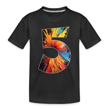 NUMMER 5 JAHRE 5. GEBURTSTAG - Kinder Premium Bio T-Shirt - Schwarz - Vorne