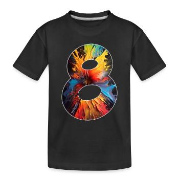 NUMMER 8 JAHRE 8. GEBURTSTAG - Kinder Premium Bio T-Shirt - Schwarz - Vorne
