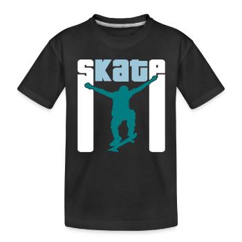 Skate Retro - Skater - Skateboard - Skateboarder - T-shirt bio Premium Enfant - noir - Devant