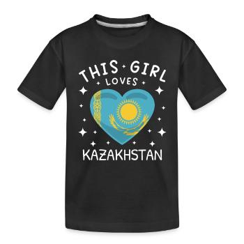 Drapeau du Kazakhstan Drapeau du Kazakhstan - T-shirt bio Premium Enfant - noir - Devant