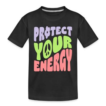 Protect Your Energy - Kids' Premium Organic T-Shirt - black - Front
