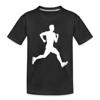 Running Race Sprint Silhouette - Kids' Premium Organic T-Shirt - black - Front