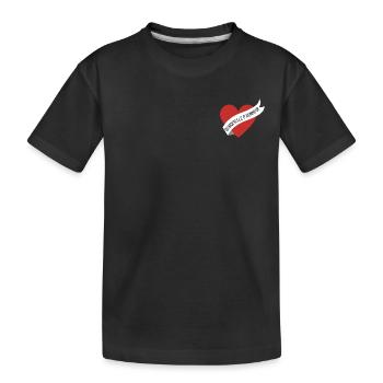 Brautjungfer rotes Herz und Band - Kinder Premium Bio T-Shirt - Schwarz - Vorne