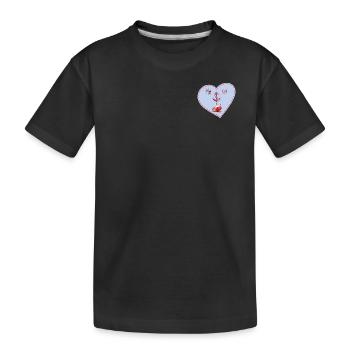 Steuerrad Anker Kompass Schifffahrt Herz - Kinder Premium Bio T-Shirt - Schwarz - Vorne