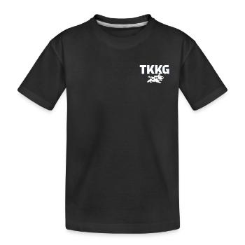TKKG Logo Mit Gabys Hund Oskar - Kinder Premium Bio T-Shirt - Schwarz - Vorne