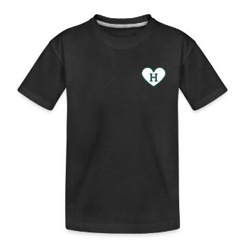 Lettre h cœur sport tendance vert - idée cadeau - T-shirt bio Premium Enfant - noir - Devant