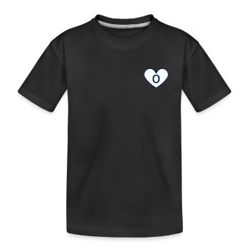 Lettre o cœur sport tendance bleu - idée cadeau - T-shirt bio Premium Enfant - noir - Devant