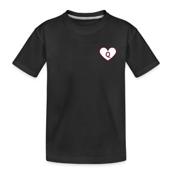 Buchstabe Q Herz Sport Trend Burgund - Geschenkidee - Kinder Premium Bio T-Shirt - Schwarz - Vorne