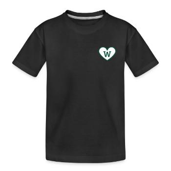 Lettre w cœur sport tendance vert - idée cadeau - T-shirt bio Premium Enfant - noir - Devant