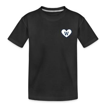 Lettre w cœur sport tendance bleu - idée cadeau - T-shirt bio Premium Enfant - noir - Devant
