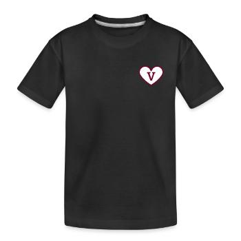 Lettre v cœur sport tendance bordeaux -idée cadeau - T-shirt bio Premium Enfant - noir - Devant