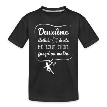Deuxième étoile (blanc) - T-shirt bio Premium Enfant - noir - Devant