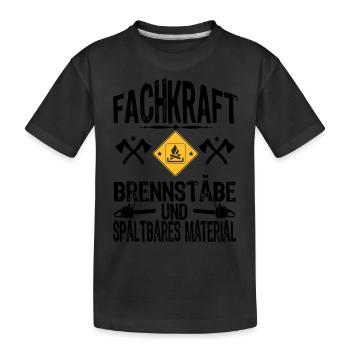 Fachkraft Holz - Kinder Premium Bio T-Shirt - Schwarz - Vorne