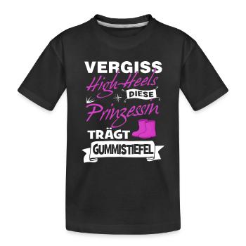 Landwirt Frau - Diese Prinzessin mit Gummistiefel - Kinder Premium Bio T-Shirt - Schwarz - Vorne