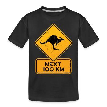 panneau de signalisation de l'australie kangoo - T-shirt bio Premium Enfant - noir - Devant