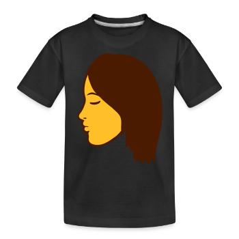 visage tête femme femme fille fille jolie s - T-shirt bio Premium Enfant - noir - Devant