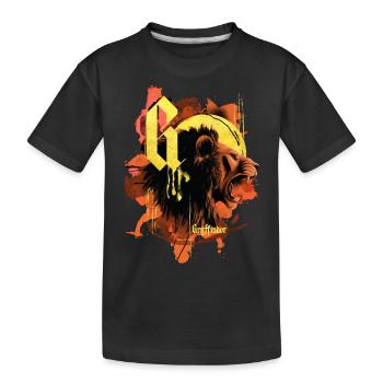 Harry Potter Gryffindor Lion - Kids' Premium Organic T-Shirt - black - Front