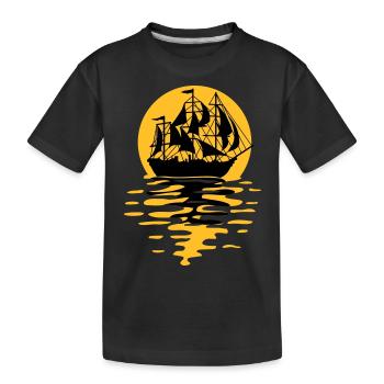 Conception de silhouette de bateau à voile - T-shirt bio Premium Enfant - noir - Devant