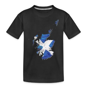 Scotland flag in Scotland map - Kids' Premium Organic T-Shirt - black - Front