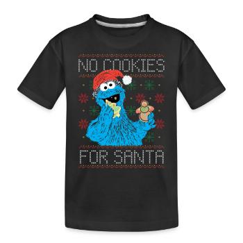 Sesamstraße Keine Kekse Für Santa Ugly Xmas - Kinder Premium Bio T-Shirt - Schwarz - Vorne