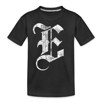 Tshirt alphabet initial E - T-shirt bio Premium Enfant - noir - Devant