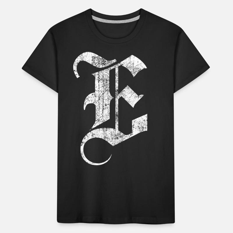 Tshirt alphabet initial E T-shirt bio Premium Enfant